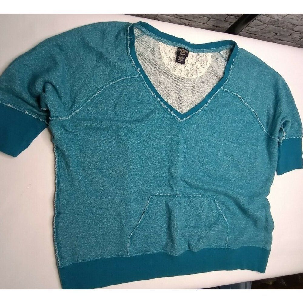 Canyon River Blues Women's Size 20-22W Light Blue Sweatshirt 3/4 Sleeve